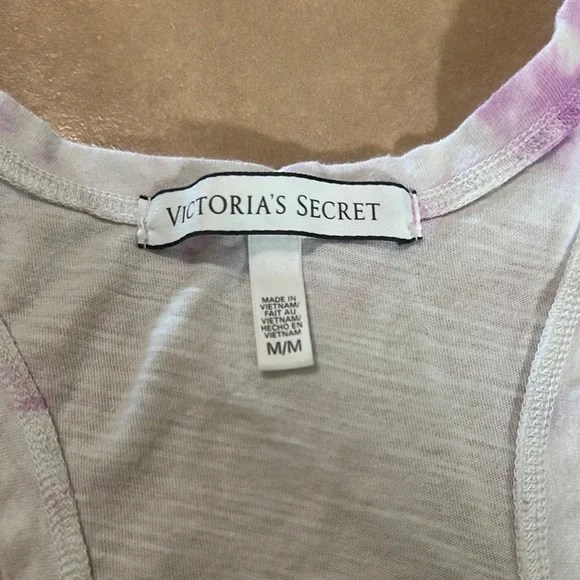 Victoria's Secret Tie-Dye Tank Top with Pink Print - Picture 2 of 5